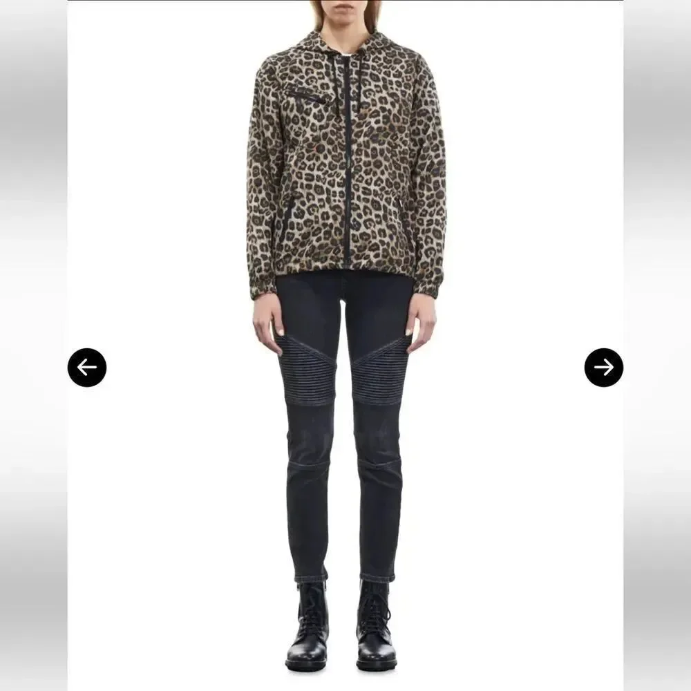 $365 The Kooples Animal Printed Hooded Windbreaker Jacket NWT